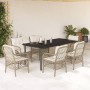 Set comedor de jardín 7 pzas con cojines ratán sintético beige en Conjuntos de jardín | Comprar online en Foru.es