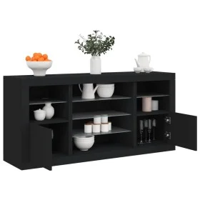 Aparador con luces LED negro 142,5x37x67 cm de , Aparadores - Ref: Foro24-3209087, Precio: 186,99 €, Descuento: %