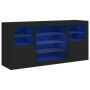 Aparador con luces LED negro 142,5x37x67 cm de , Aparadores - Ref: Foro24-3209087, Precio: 190,61 €, Descuento: %