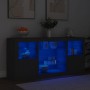 Aparador con luces LED negro 142,5x37x67 cm de , Aparadores - Ref: Foro24-3209087, Precio: 190,61 €, Descuento: %