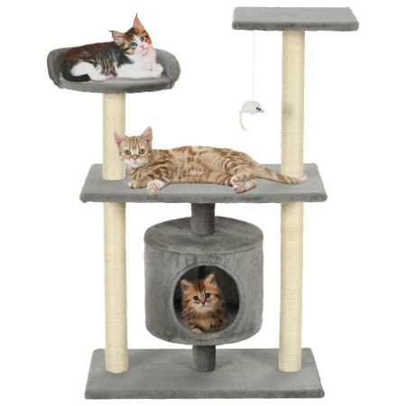 Rascador para gatos con postes rascadores de sisal 95 cm gris de vidaXL, Mobiliario para gatos - Ref: Foro24-170512, Precio: ...