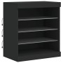 Aparador con luces LED negro 142,5x37x67 cm de , Aparadores - Ref: Foro24-3209087, Precio: 190,61 €, Descuento: %