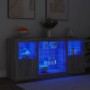 Aparador con luces LED gris Sonoma 142,5x37x67 cm de , Aparadores - Ref: Foro24-3209091, Precio: 165,72 €, Descuento: %