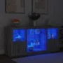 Aparador con luces LED gris Sonoma 142,5x37x67 cm de , Aparadores - Ref: Foro24-3209091, Precio: 161,04 €, Descuento: %