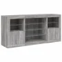 Aparador con luces LED gris Sonoma 142,5x37x67 cm de , Aparadores - Ref: Foro24-3209091, Precio: 161,04 €, Descuento: %