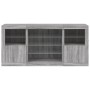 Aparador con luces LED gris Sonoma 142,5x37x67 cm de , Aparadores - Ref: Foro24-3209091, Precio: 165,72 €, Descuento: %