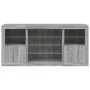 Aparador con luces LED gris Sonoma 142,5x37x67 cm de , Aparadores - Ref: Foro24-3209091, Precio: 161,04 €, Descuento: %