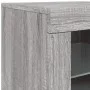 Aparador con luces LED gris Sonoma 142,5x37x67 cm de , Aparadores - Ref: Foro24-3209091, Precio: 161,04 €, Descuento: %