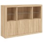 Aparador con luz LED 3 piezas madera de ingeniería roble sonoma de , Aparadores - Ref: Foro24-3209109, Precio: 212,71 €, Desc...
