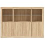 Aparador con luz LED 3 piezas madera de ingeniería roble sonoma de , Aparadores - Ref: Foro24-3209109, Precio: 212,71 €, Desc...