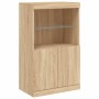 Aparador con luz LED 3 piezas madera de ingeniería roble sonoma de , Aparadores - Ref: Foro24-3209109, Precio: 212,71 €, Desc...