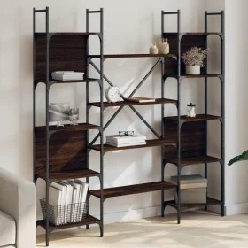 Estantería de madera ingeniería roble ahumado 155,5x24x166,5 cm de , Librerías y estanterías - Ref: Foro24-838862, Precio: 10...