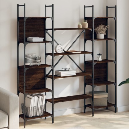 Estantería de madera ingeniería roble ahumado 155,5x24x166,5 cm de , Librerías y estanterías - Ref: Foro24-838862, Precio: 10...