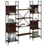 Estantería de madera ingeniería roble ahumado 155,5x24x166,5 cm de , Librerías y estanterías - Ref: Foro24-838862, Precio: 10...