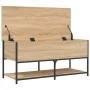 Banco almacenaje madera ingeniería roble Sonoma 100x42,5x47 cm de , Bancos para recibidores y almacenamiento - Ref: Foro24-83...