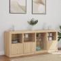 Aparador con luces LED roble Sonoma 164x37x67 cm de , Aparadores - Ref: Foro24-3209053, Precio: 228,33 €, Descuento: %