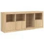 Sideboard with LED lights Sonoma oak 164x37x67 cm by , Sideboards - Ref: Foro24-3209053, Price: 221,71 €, Discount: %