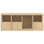 Sideboard with LED lights Sonoma oak 164x37x67 cm by , Sideboards - Ref: Foro24-3209053, Price: 221,71 €, Discount: %