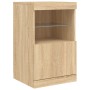 Aparador con luces LED roble Sonoma 164x37x67 cm de , Aparadores - Ref: Foro24-3209053, Precio: 228,33 €, Descuento: %