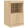Sideboard with LED lights Sonoma oak 164x37x67 cm by , Sideboards - Ref: Foro24-3209053, Price: 221,71 €, Discount: %