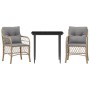 Sillas y mesita de jardín 3 piezas ratán sintético cojín beige en Conjuntos de jardín | Comprar online en Foru.es
