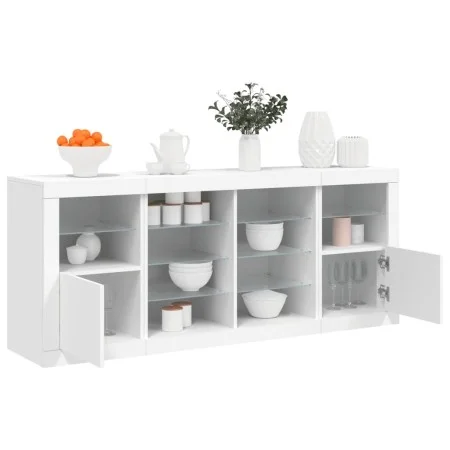 Aparador con luces LED blanco 163x37x67 cm de , Aparadores - Ref: Foro24-3209093, Precio: 187,57 €, Descuento: %