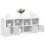 Aparador con luces LED blanco 163x37x67 cm de , Aparadores - Ref: Foro24-3209072, Precio: 192,91 €, Descuento: %