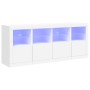Aparador con luces LED blanco 163x37x67 cm de , Aparadores - Ref: Foro24-3209072, Precio: 192,91 €, Descuento: %