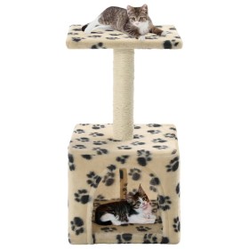 Rascador para gatos con poste de sisal 55 cm huellas beige de vidaXL, Mobiliario para gatos - Ref: Foro24-170540, Precio: 29,...