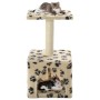 Rascador para gatos con poste de sisal 55 cm huellas beige de vidaXL, Mobiliario para gatos - Ref: Foro24-170540, Precio: 29,...