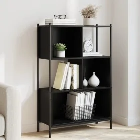 Estantería de madera de ingeniería negra 72x28x109 cm de , Librerías y estanterías - Ref: Foro24-838883, Precio: 62,99 €, Des...
