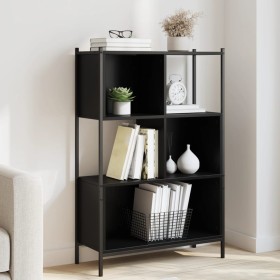Estantería de madera de ingeniería negra 72x28x109 cm de , Librerías y estanterías - Ref: Foro24-838883, Precio: 63,66 €, Des...