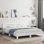 Estructura cama con cabecero madera ingeniería blanco 200x200cm de , Camas y somieres - Ref: Foro24-3207392, Precio: 134,30 €...