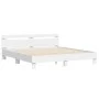 White engineered wood bed frame with headboard 200x200cm by , Beds and slatted bases - Ref: Foro24-3207392, Price: 134,30 €, ...