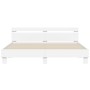 Estructura cama con cabecero madera ingeniería blanco 200x200cm de , Camas y somieres - Ref: Foro24-3207392, Precio: 135,14 €...