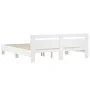 Estructura cama con cabecero madera ingeniería blanco 200x200cm de , Camas y somieres - Ref: Foro24-3207392, Precio: 134,30 €...