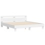 Estructura de cama con cabecero y luces LED blanca 200x200 cm de , Camas y somieres - Ref: Foro24-3207518, Precio: 152,16 €, ...