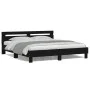Estructura de cama cabecero y luces LED negra 180x200 cm de , Camas y somieres - Ref: Foro24-3207526, Precio: 214,81 €, Descu...