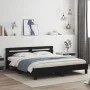 Estructura de cama cabecero y luces LED negra 180x200 cm de , Camas y somieres - Ref: Foro24-3207526, Precio: 214,81 €, Descu...