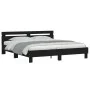 Estructura de cama cabecero y luces LED negra 180x200 cm de , Camas y somieres - Ref: Foro24-3207526, Precio: 214,81 €, Descu...