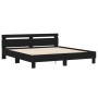 Estructura de cama cabecero y luces LED negra 180x200 cm de , Camas y somieres - Ref: Foro24-3207526, Precio: 219,20 €, Descu...