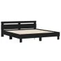 Estructura de cama cabecero y luces LED negra 180x200 cm de , Camas y somieres - Ref: Foro24-3207526, Precio: 214,81 €, Descu...