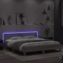 Estructura de cama cabecero y luces LED gris Sonoma 180x200 cm de , Camas y somieres - Ref: Foro24-3207530, Precio: 171,13 €,...