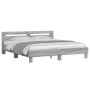 Estructura de cama cabecero y luces LED gris Sonoma 180x200 cm de , Camas y somieres - Ref: Foro24-3207530, Precio: 173,77 €,...