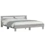 Estructura de cama cabecero y luces LED gris Sonoma 180x200 cm de , Camas y somieres - Ref: Foro24-3207530, Precio: 171,13 €,...