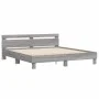 Estructura de cama cabecero y luces LED gris Sonoma 180x200 cm de , Camas y somieres - Ref: Foro24-3207530, Precio: 171,13 €,...