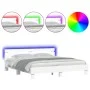 Estructura de cama cabecero y luces LED blanca 160x200 cm de , Camas y somieres - Ref: Foro24-3207532, Precio: 144,41 €, Desc...