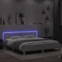 Estructura de cama cabecero y luces LED blanca 160x200 cm de , Camas y somieres - Ref: Foro24-3207532, Precio: 144,41 €, Desc...