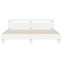 Estructura de cama cabecero y luces LED blanca 160x200 cm de , Camas y somieres - Ref: Foro24-3207532, Precio: 146,36 €, Desc...