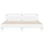 Estructura de cama cabecero y luces LED blanca 160x200 cm de , Camas y somieres - Ref: Foro24-3207532, Precio: 144,41 €, Desc...